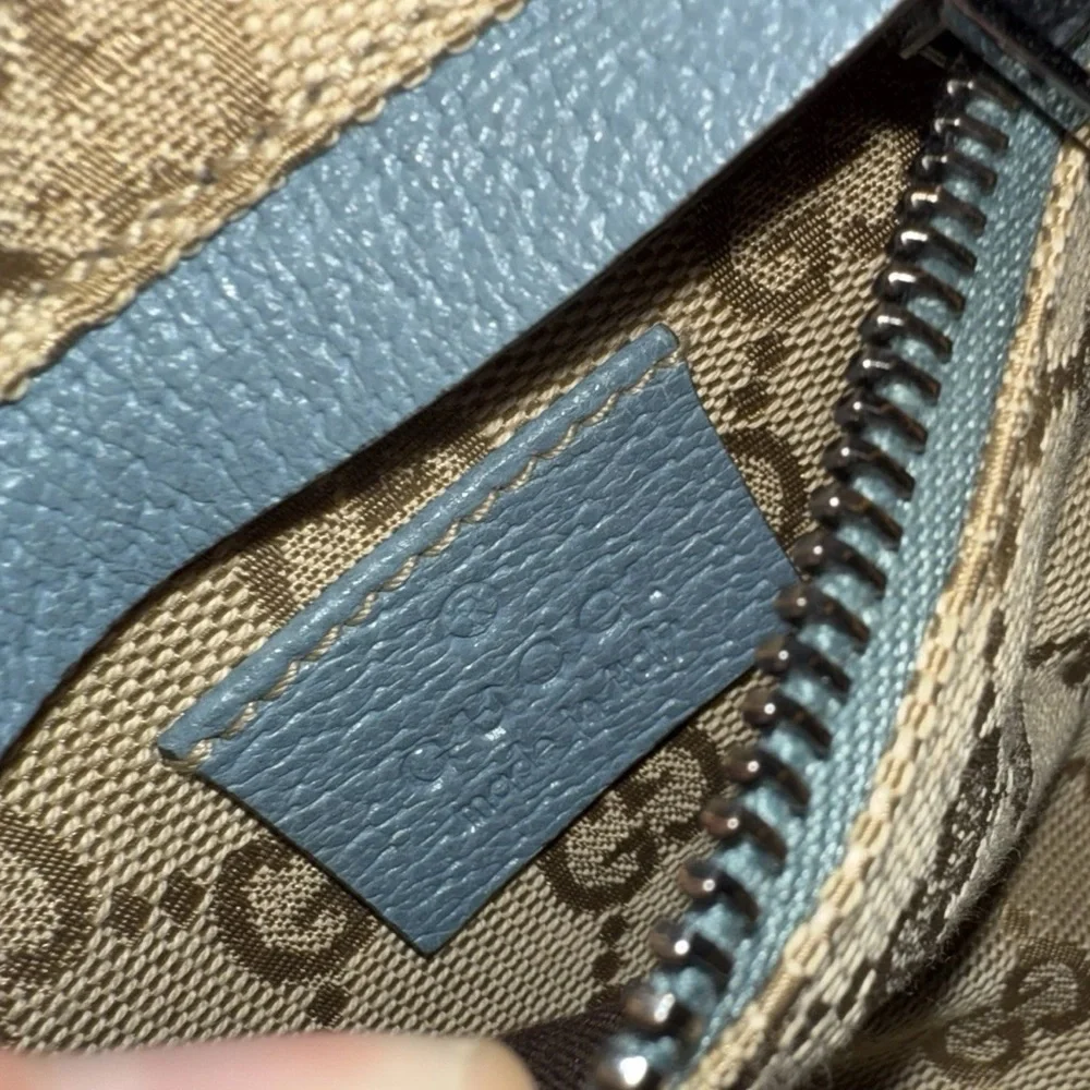 Gucci GG Monogram Web Double Pocket Belt Bag Ice Blue RARE color 162962-497717 - Picture 16 of 16